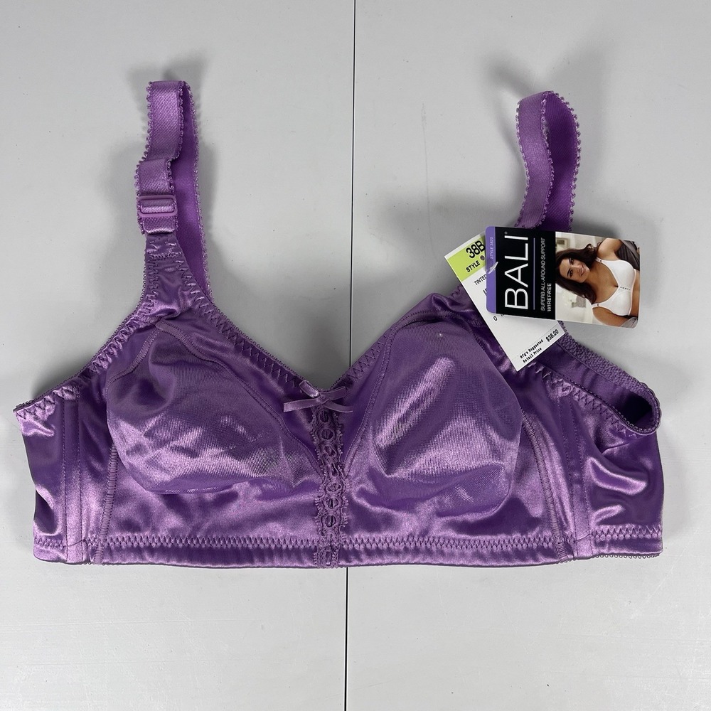 Bali Classic Support Cool Comfort Wirefree‎ Bra 3820 Rustic Berry 38B NWT Satin